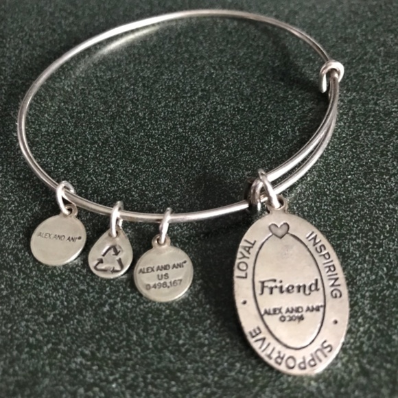 Alex And Ani Expandable Wire Bangle Bracelet Friend Charm 2016 - Picture 7 of 16